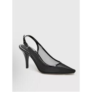 NWOB $278 PAIGE Women's Kaela Almond Toe Mesh High Heel Slingback Pumps Size 9